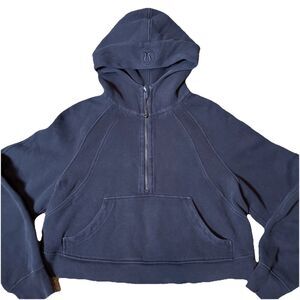 Lululemon Scuba Hoodie Cropped Oversized 1/2 Zip Black Athletic Women M/L (read)